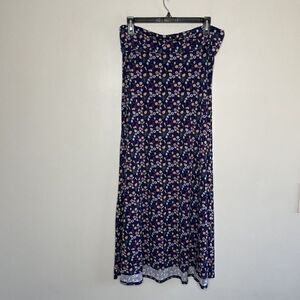 LuLaRoe Maxi Skirt Womens Medium M Simply Comfortable Blue Fruit Print Elastic